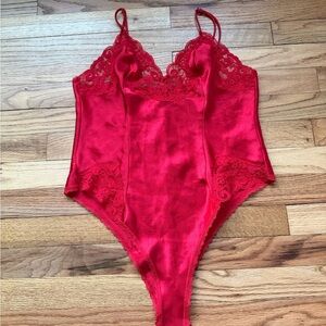 Vintage Delicates Lace Teddy Bodysuit Slip Size Medium